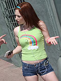 Redhead fucks in front of her dad