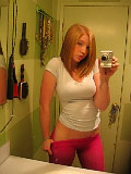 Blonde strips off and posing