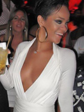 Rihanna showing her cleavage